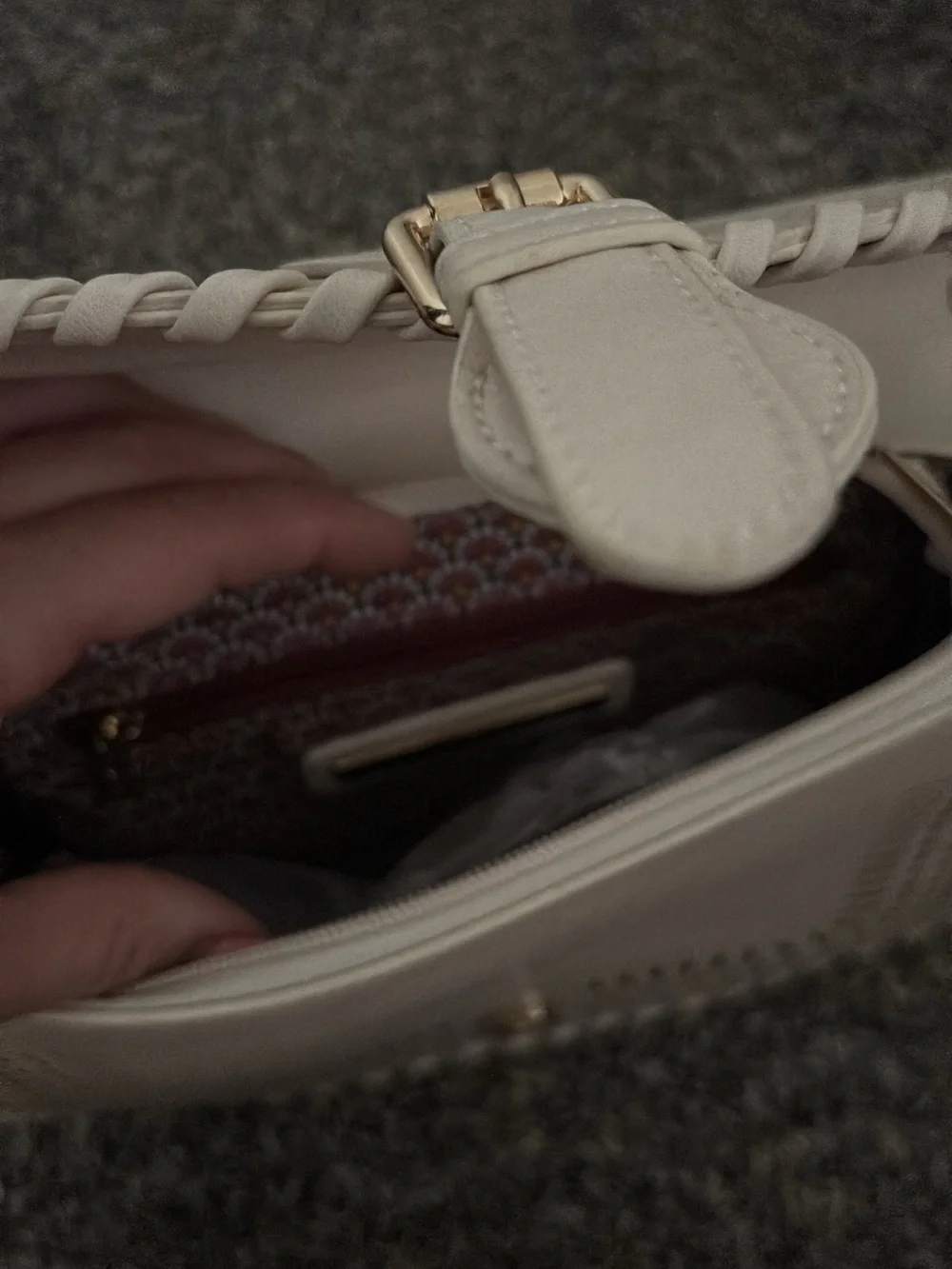 Antik Kraft Ivory Laser-Cut Crossbody Bag